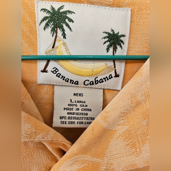 NWT - Silk Banana Cabana Orange Camp Shirt - Size L - Picture 5 of 10